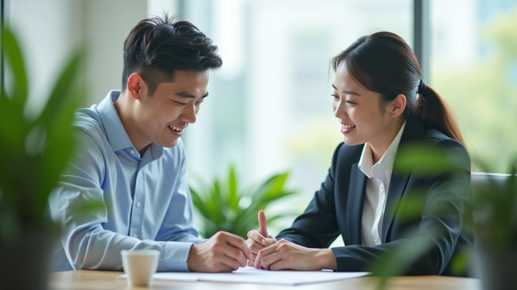 Manager delegating tasks to team member