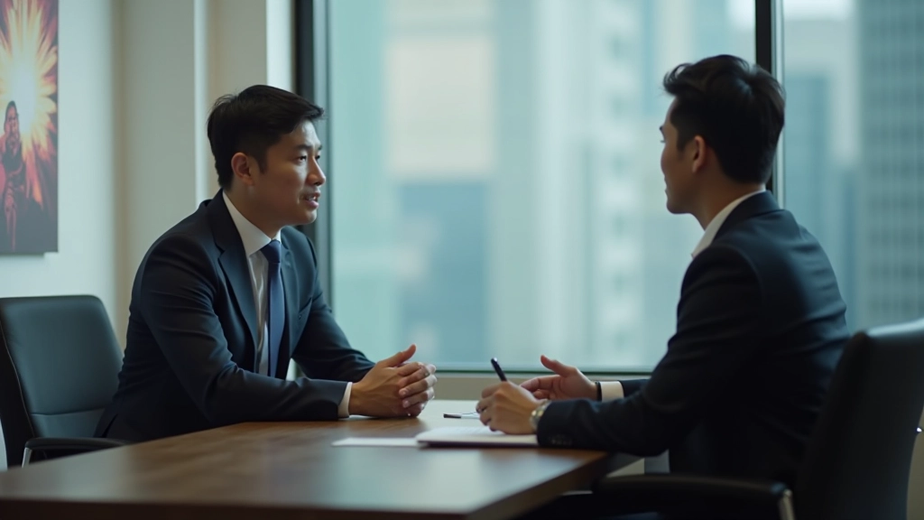 Leader conducting one-on-one meeting with team member in modern office setting