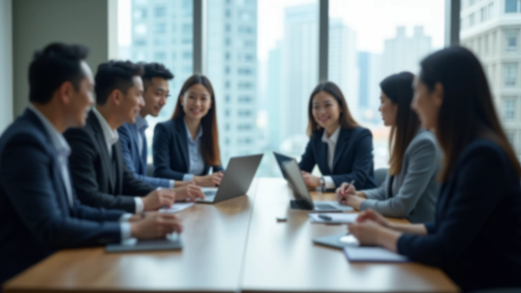 Team meeting in modern Hong Kong office